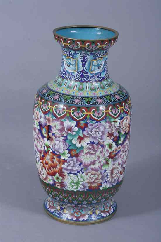 Appraisal: CHINESE CLOISONN ENAMEL VASE Floral decoration - in high