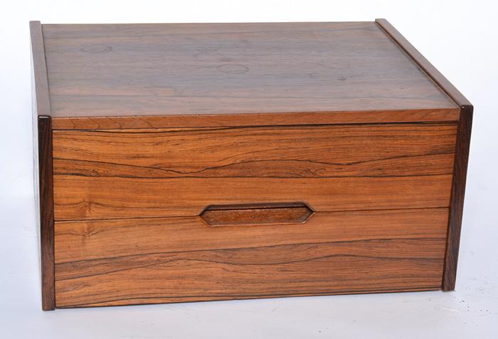 Appraisal: SMALL BRAZILIAN ROSEWOOD STORAGE UNIT BY KAI KRISTIANSEN x x