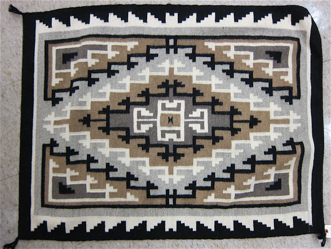 Appraisal: NAVAJO TWO GREY HILLS RUG hand woven single diamond design