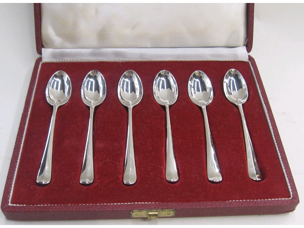 Appraisal: Cased set of six silver teaspoons showing the hallmarks of