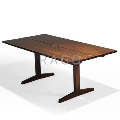 Appraisal: GEORGE NAKASHIMA NAKASHIMA STUDIOS Trestle dining table New Hope PA