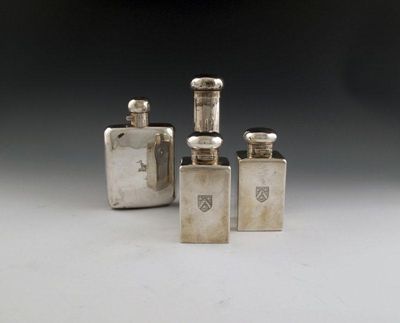 Appraisal: A mixed lot of silver items comprising a hip flask