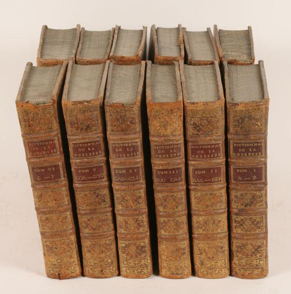 Appraisal: French th C books on royal geneology vol Dictionaire de