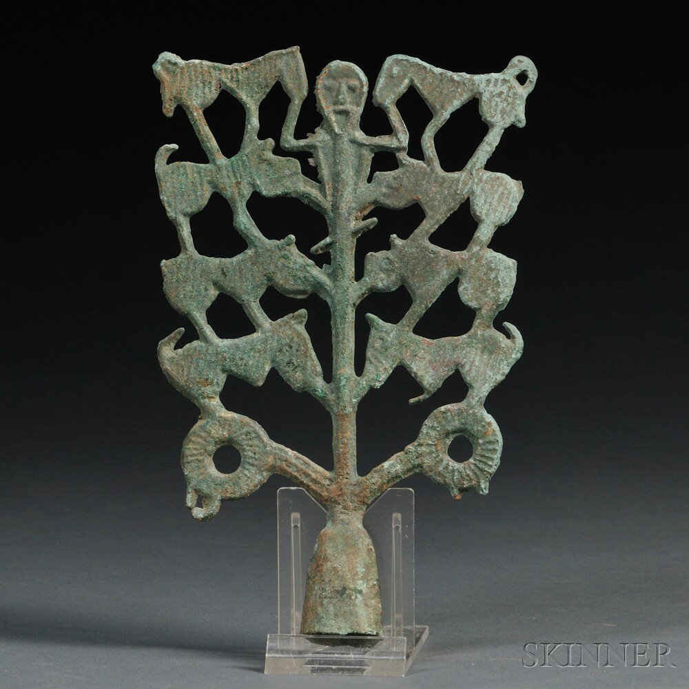 Appraisal: Han-style Funerary Money Tree China made of bronze and green