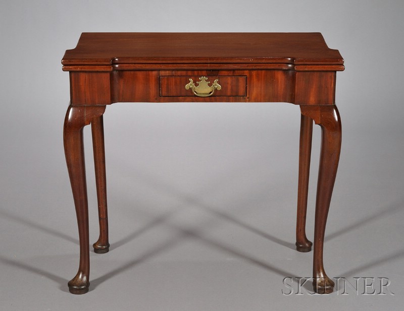 Appraisal: Mid Georgian Mahogany Game Table mid th century rectangular top