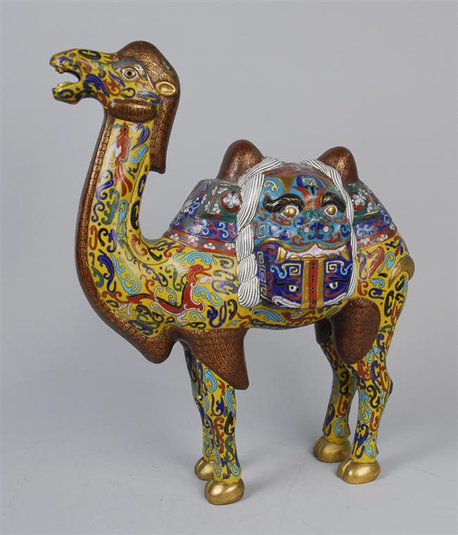 Appraisal: CHINESE CLOISONNE FIGURE OF A CAMEL height inches length inches