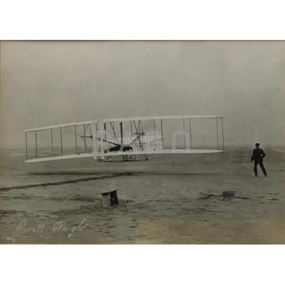 Appraisal: ORVILLE WRIGHT AUTOGRAPH On a photograph of the Kitty Hawk