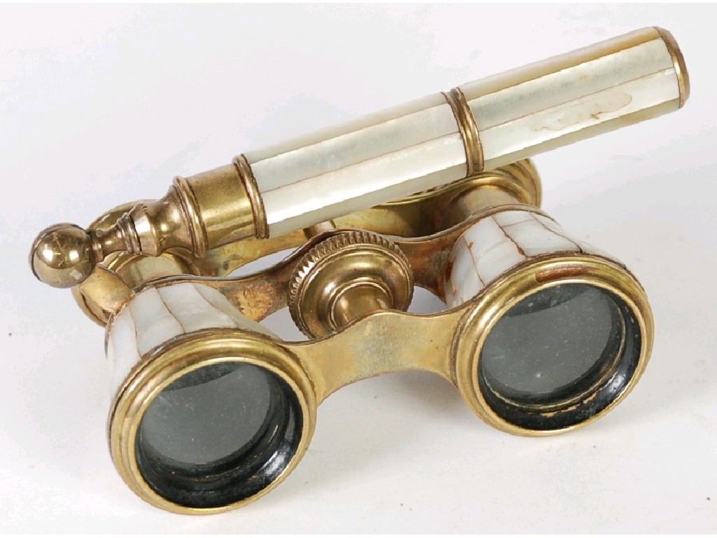 Appraisal: PAIR OF EARLY TWENTIETH CENTURY GILT BRASS LORGNETTE TYPE OPERA