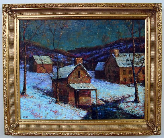 Appraisal: Spring House Winter Pt Pleasant PA oil on canvas x