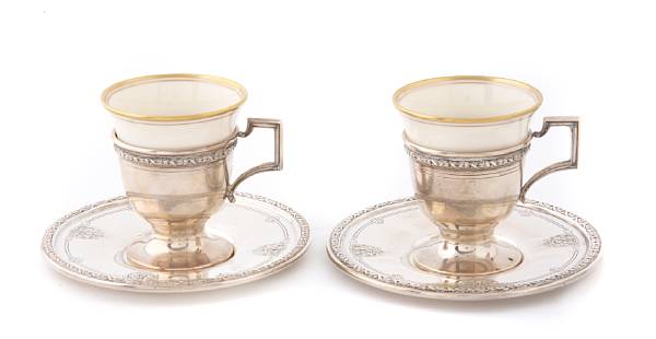 Appraisal: A group of assorted American sterling demitasse saucers frames and