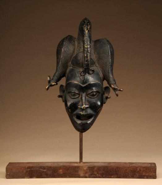 Appraisal: Central African Royal Mask Description From Cameroon Made of bronze