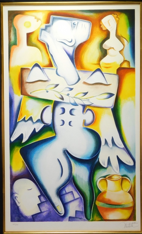 Appraisal: ALEXANDRA NECHITA MODERN CUBIST LITHOGRAPH Romania California b Titled Here