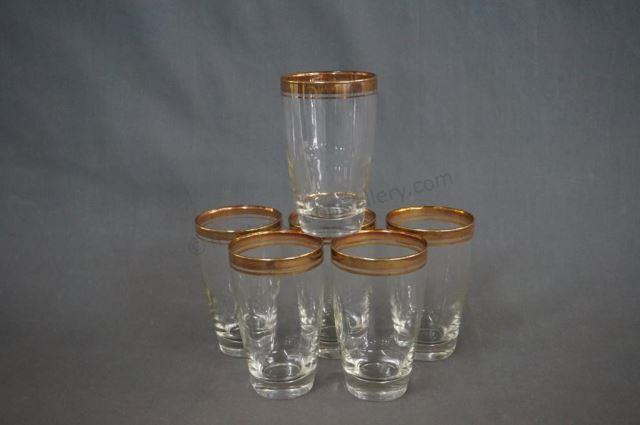 Appraisal: Tiffin Franciscan Minton Gold Rim oz Tumbler Set - Vintage