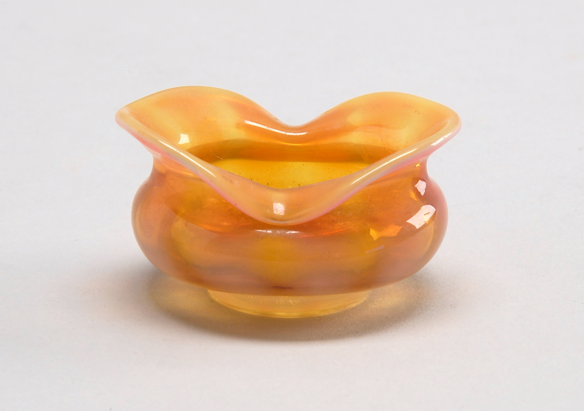 Appraisal: ART GLASS OPEN SALT ATTRIBUTED TO MONOT STUMPF French Late