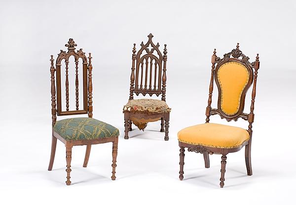 Appraisal: CHILD'S GOTHIC REVIVAL SIDE CHAIRS American ca an assembled lot