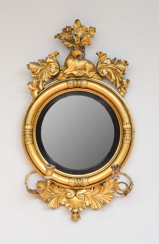 Appraisal: WILLIAM IV GILTWOOD CONVEX MIRROR x in Estimate -