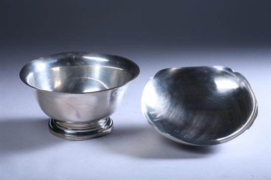 Appraisal: POOLE STERLING SILVER REVERE-STYLE BOWL AND WORDEN-MUNNIS STERLING SILVER DISH