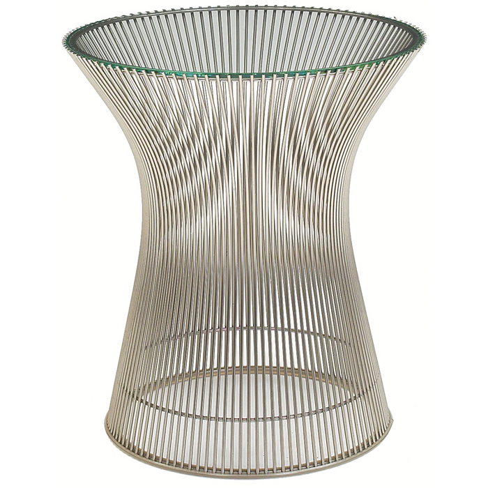 Appraisal: Warren Platner occasional table by Knoll nickel-plated wire base supports