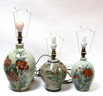 Appraisal: Colin Kellam two pottery table lamps of vase form the