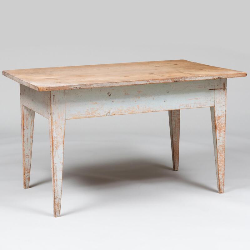 Appraisal: Rustic Painted Pine Farm Table in x ft in x