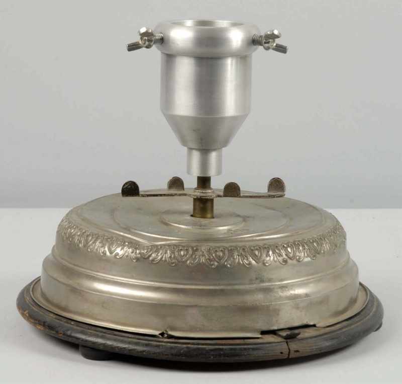 Appraisal: Silver Metal German Rotating Tree Stand Description Working CORRECTION -