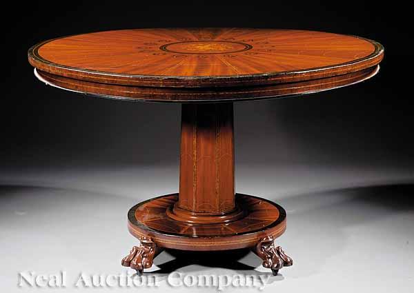 Appraisal: An Edwardian Tunbridge-Style Inlaid Mahogany Breakfast Table in the Regency