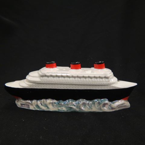 Appraisal: French Porcelain Figural Oceanliner Box deco era long excellent