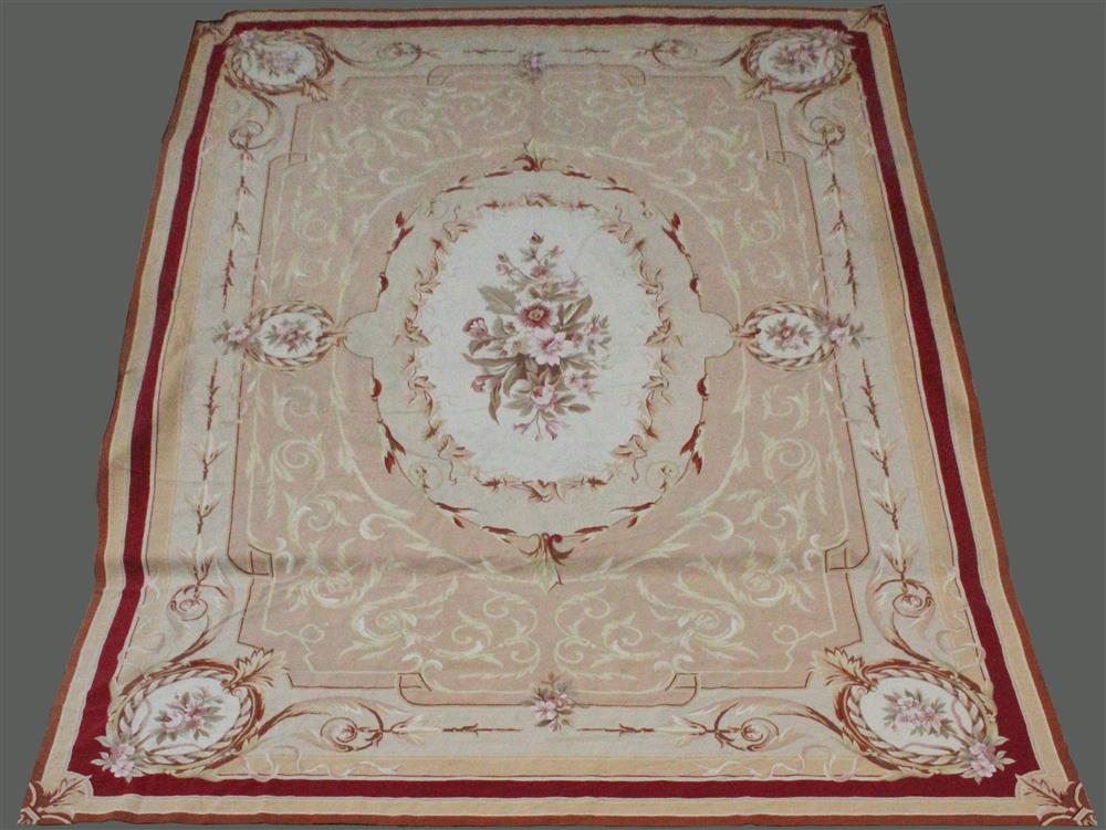 Appraisal: HANDMADE AUBUSSON DESIGN WOOL NEEDLEPOINT RUG signed K in lower