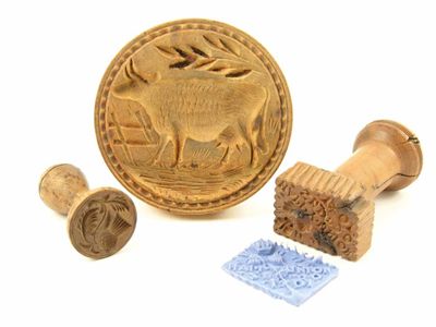 Appraisal: A late th century Royal Wedding boxwood butter mould with