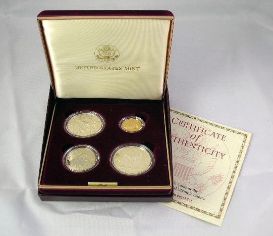 Appraisal: Atlanta Centennial Olympic Games four coin proof set with gold