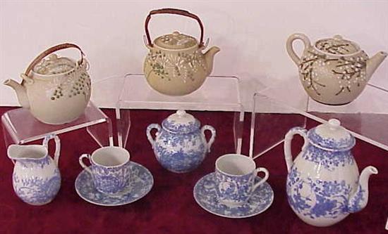 Appraisal: Japanese blue and white tea service including teapot sugar creamer