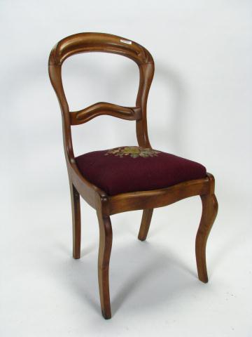 Appraisal: Victorian Chair with Floral Motif Needlepoint Seat