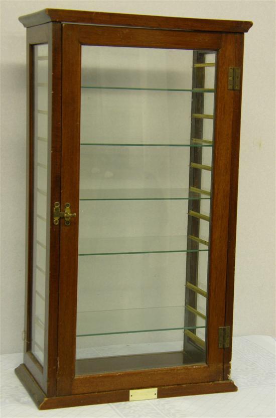 Appraisal: Mahogany and glass display cabinet of small proportion th century