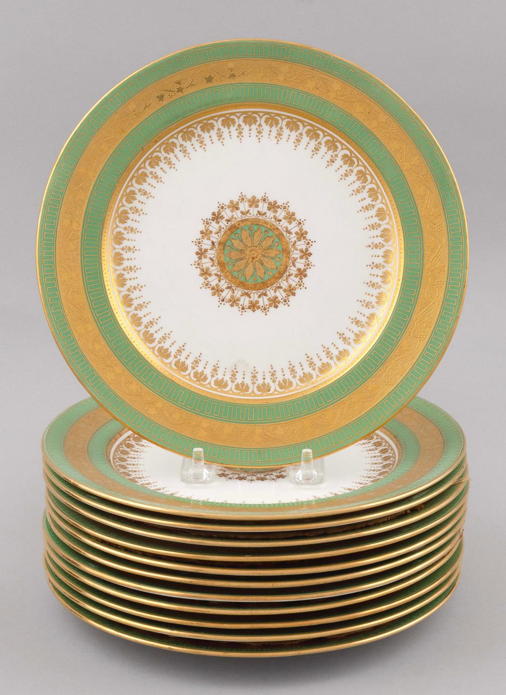 Appraisal: SET OF TWELVE MINTON FOR TIFFANY CO PORCELAIN PLATES Early