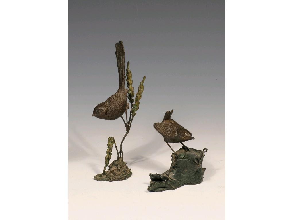 Appraisal: AN AUSTRIAN STYLE BRONZE SCULPTURE OF A WREN standing on