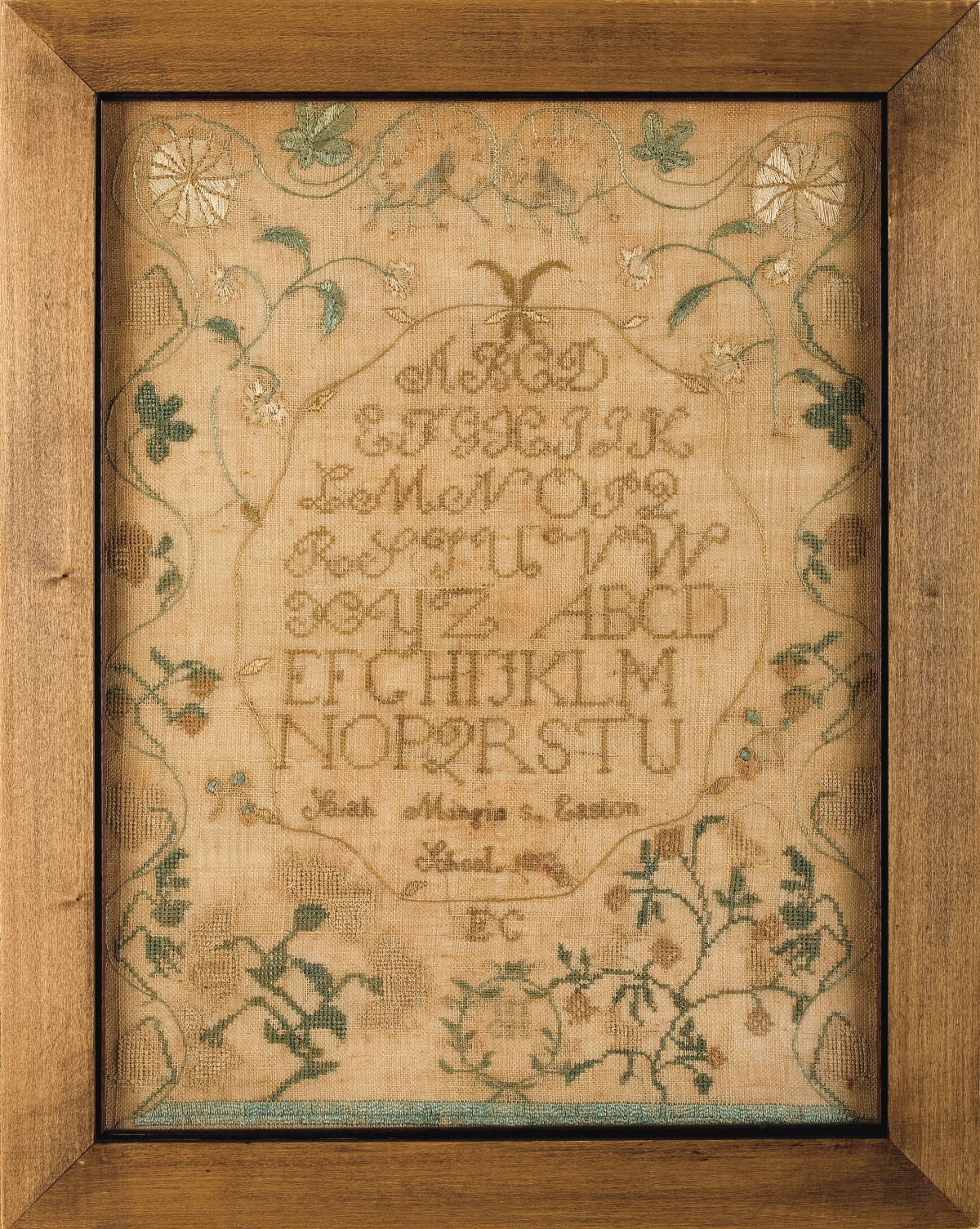 Appraisal: SARAH MINGIN NEEDLEWORK SAMPLER EASTON SCHOOL EVESHAM TOWNSHIP BURLINGTON COUNTY