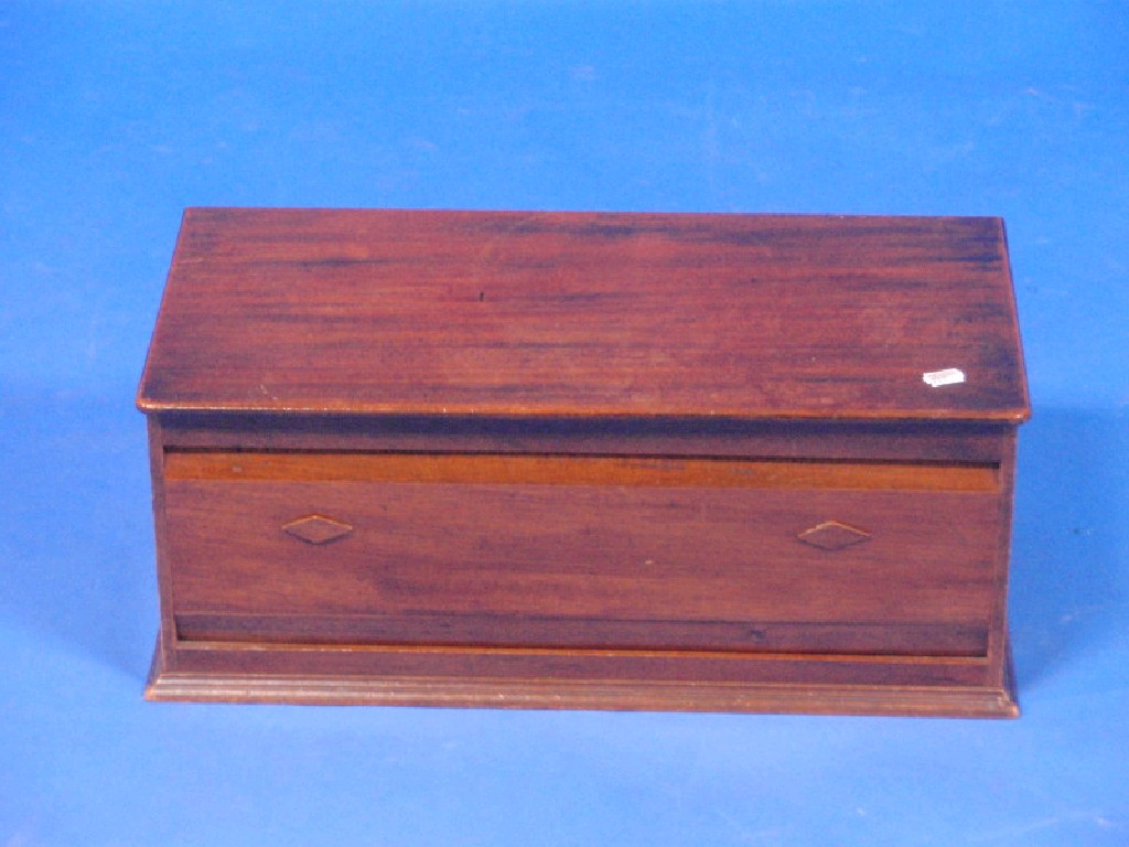 Appraisal: A thC mahogany box with pine hinge lid and panel