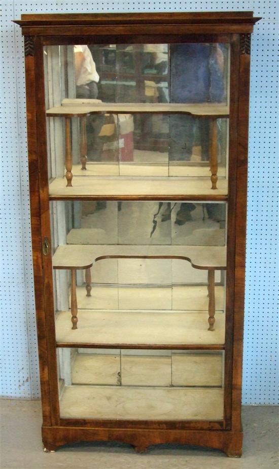 Appraisal: th century mahogany display cabinet with shaped shelves h w