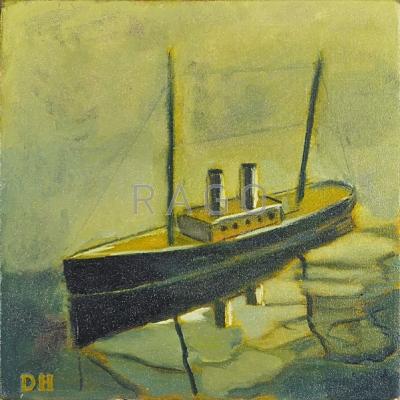 Appraisal: Duncan Hannah American b Two works of art Tin Boat