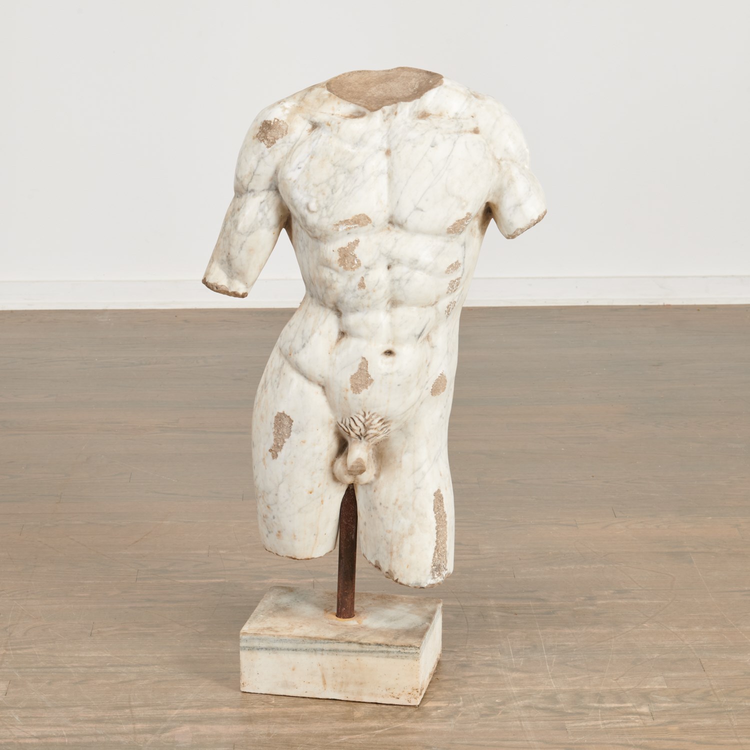 Appraisal: ANTIQUE GRAND TOUR LIFE-SIZE MARBLE TORSO Likely th c possibly