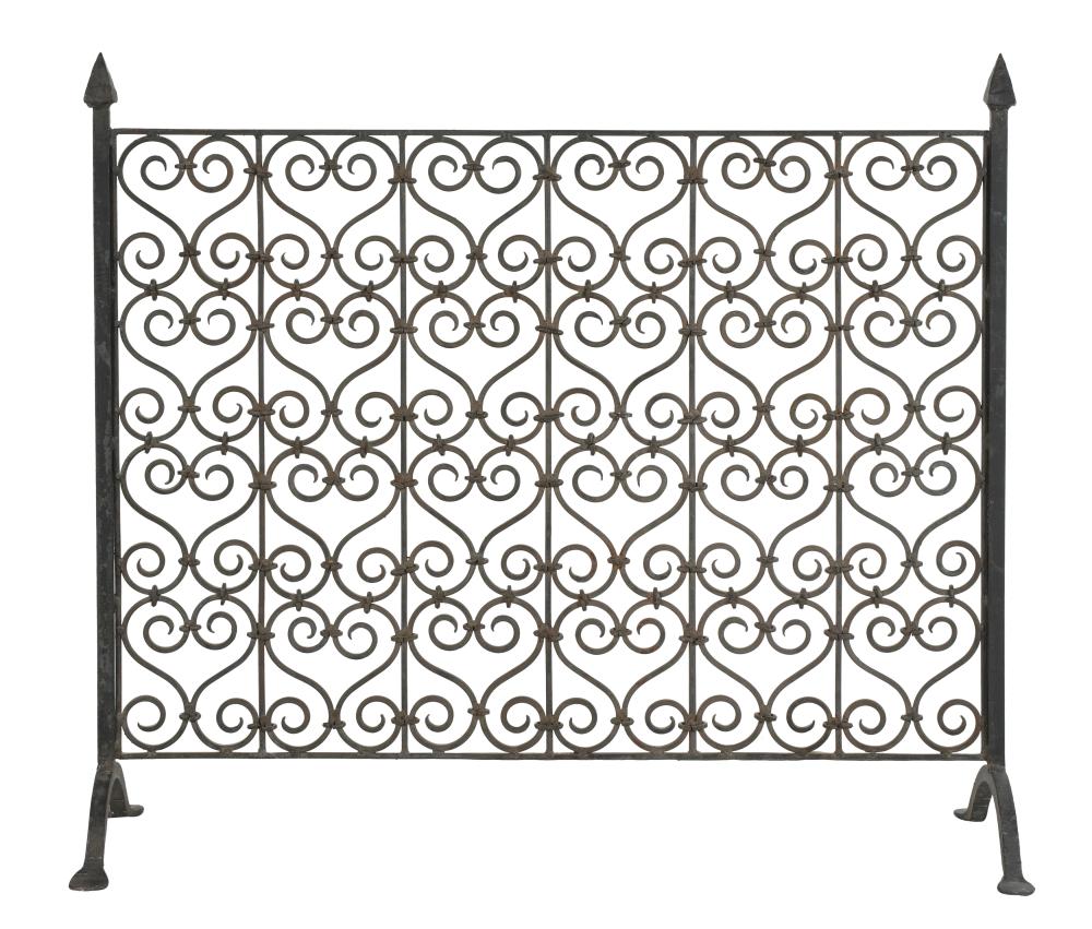 Appraisal: WROUGHT IRON FIRE SCREENCondition overall good slight oxidation inches wide