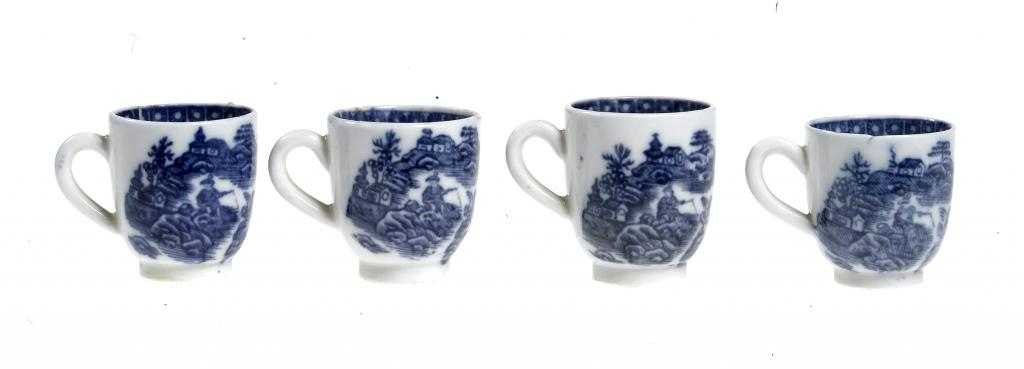 Appraisal: FOUR CAUGHLEY TOY COFFEE CUPS transfer printed in underglaze blue