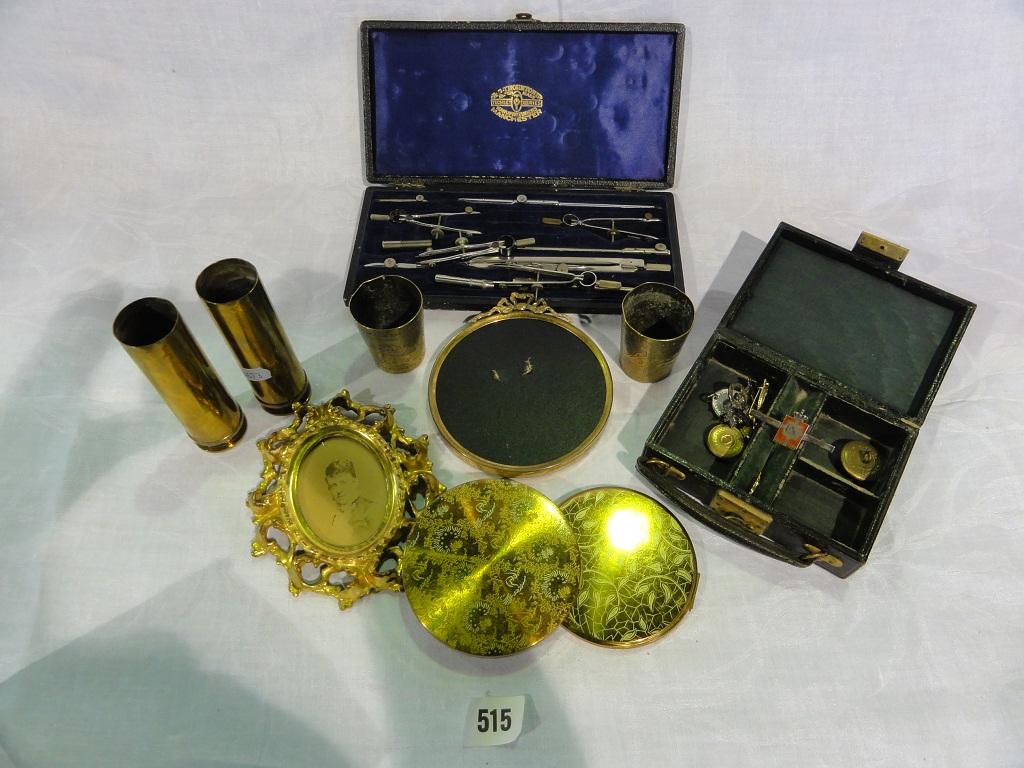 Appraisal: A miscellaneous collection of items including a geometry cased set