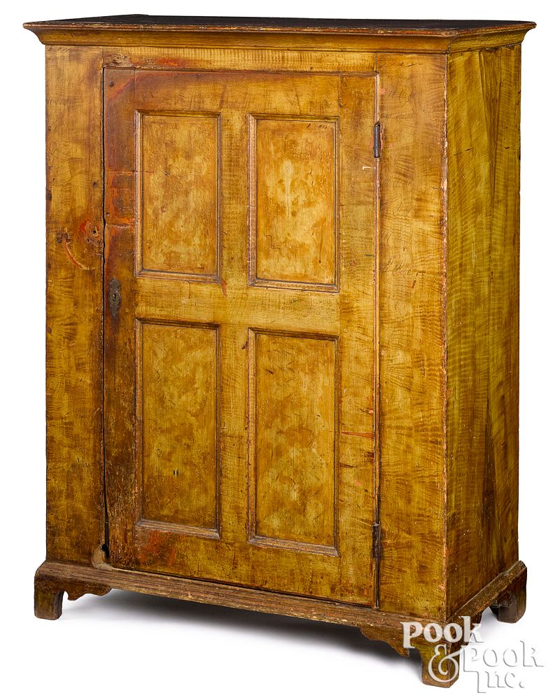 Appraisal: Pennsylvania painted pine cupboard ca Pennsylvania painted pine cupboard ca