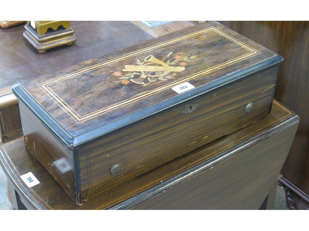 Appraisal: Rosewood and inlaid cylinder music box