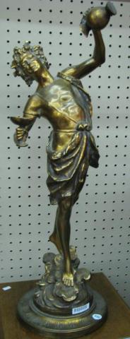 Appraisal: Bronzed Figural Statue Dionysus bronze finish over white metal ''