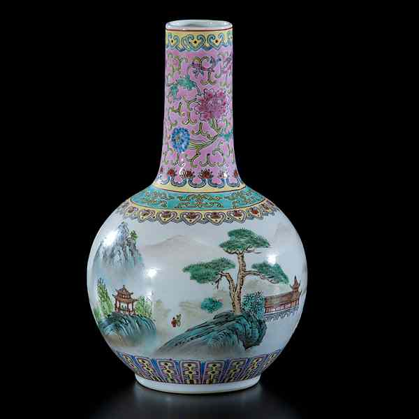 Appraisal: Chinese Jin-De-Zhen Vase Chinese th century A famille rose vase