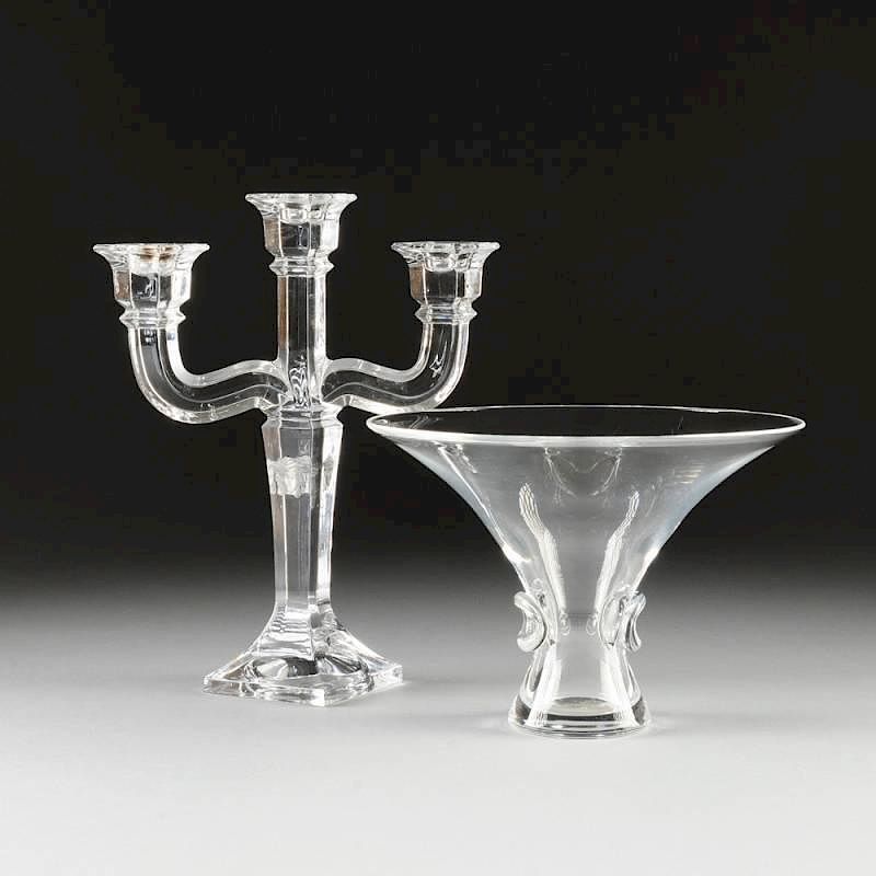 Appraisal: TWO CONTEMPORARY TRANSPARENT CRYSTAL WARES LATE TH CENTURY TWO CONTEMPORARY