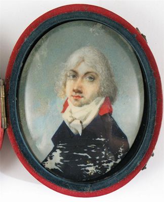 Appraisal: Follower of Richard Cosway Portrait of a gentleman wearing a