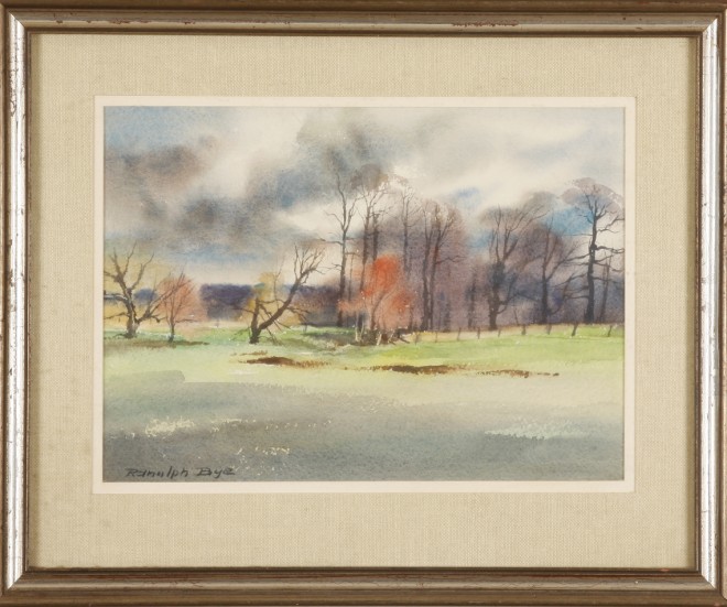 Appraisal: Danboro Valley dated April watercolor x sight SLL Artist American